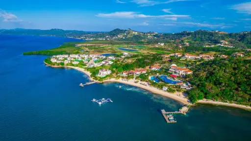Aerial view of Prospera coastline and development